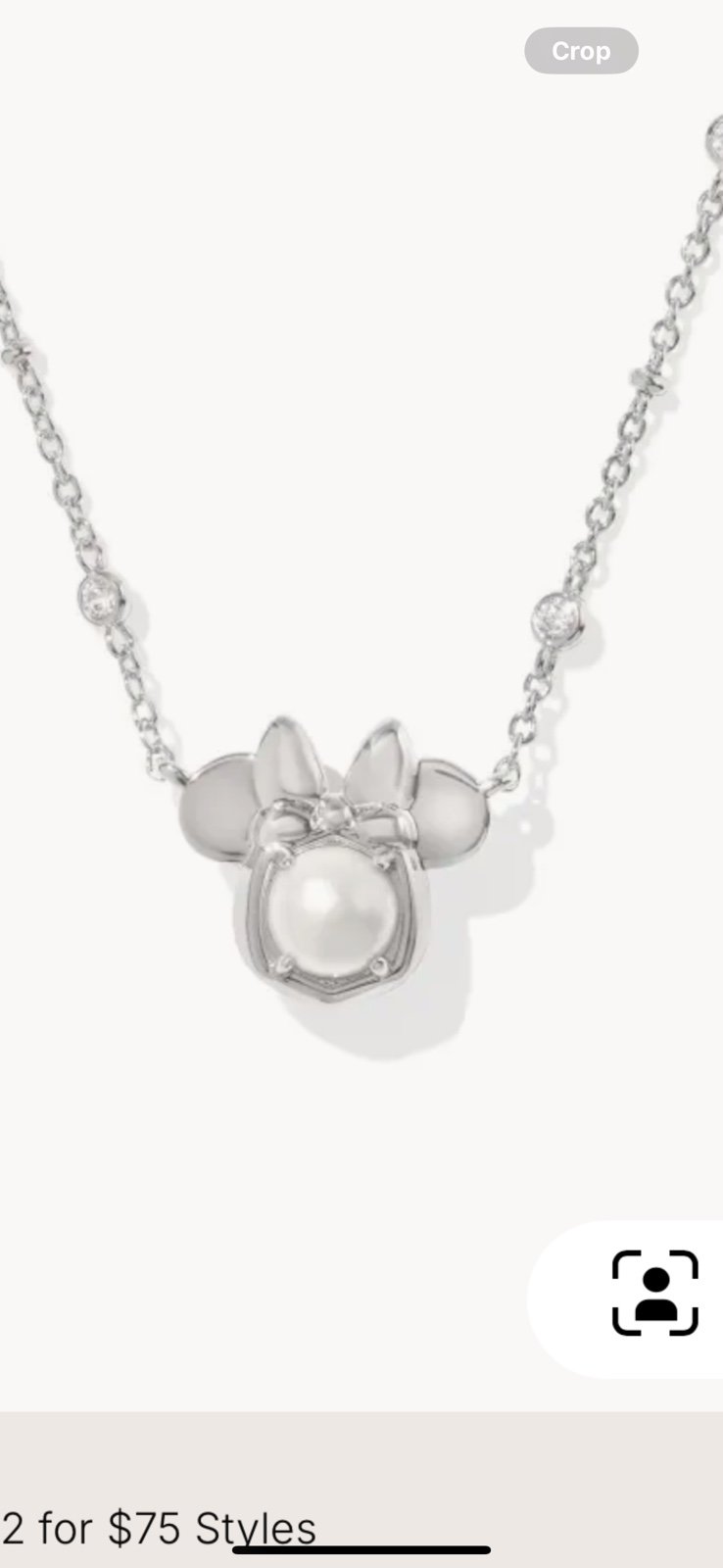 DISNEY I KENDRA SCOTT SILVER MINNIE MOUSE SHORT PENDANT NECKLACE