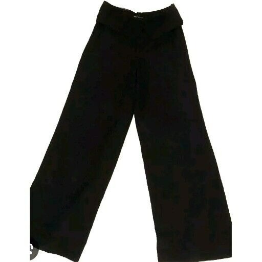 BNWT ZARA FULL LENGTH LINEN BLEND BLACK PANTS TROUSERS SIZE M 7385 490
