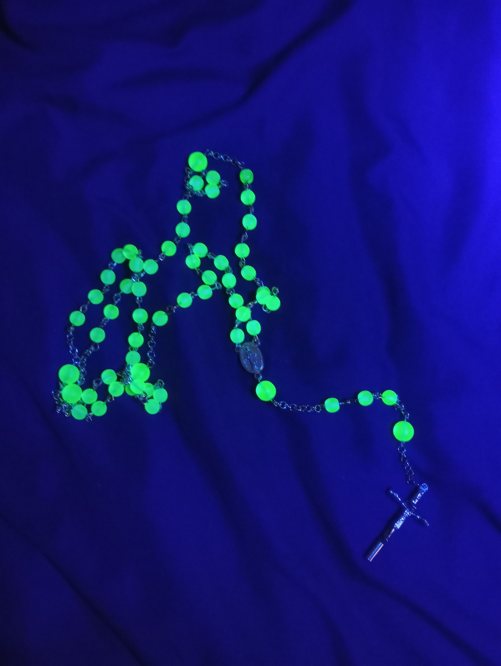 Uranium Glass Beaded Rosary