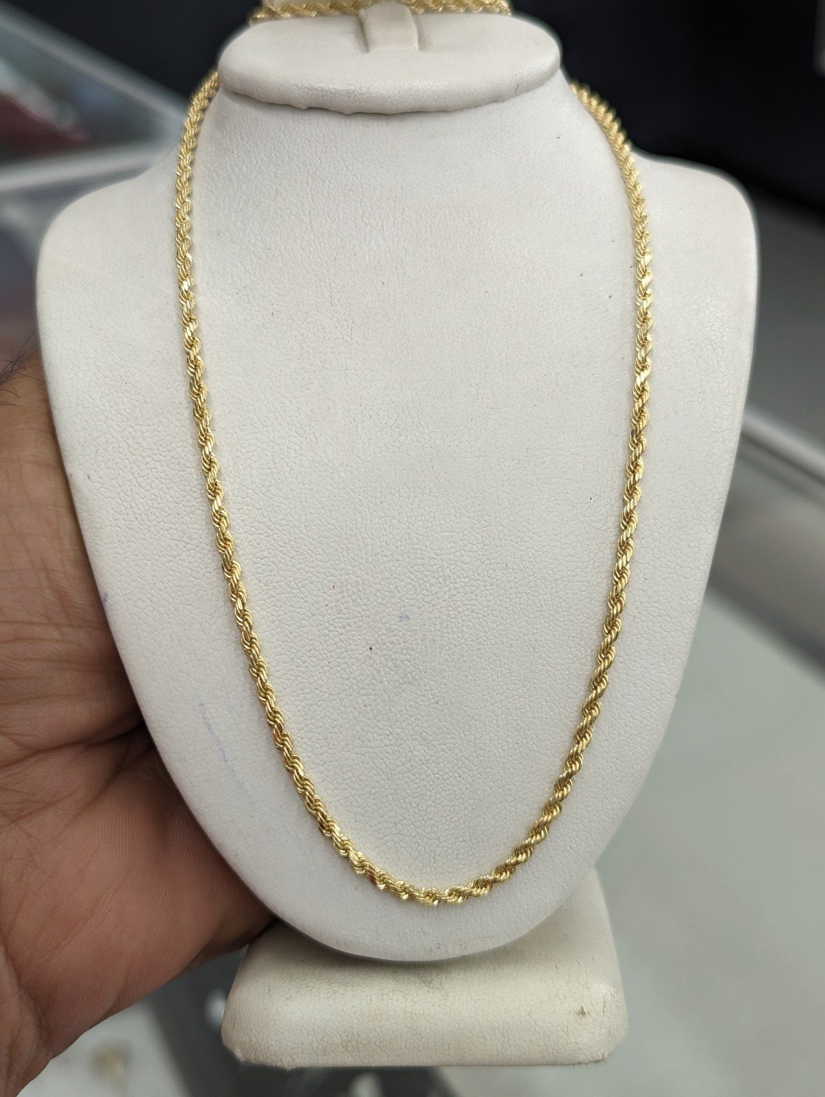 10kt Real Gold Rope Chain 2.3 mm 18 inches