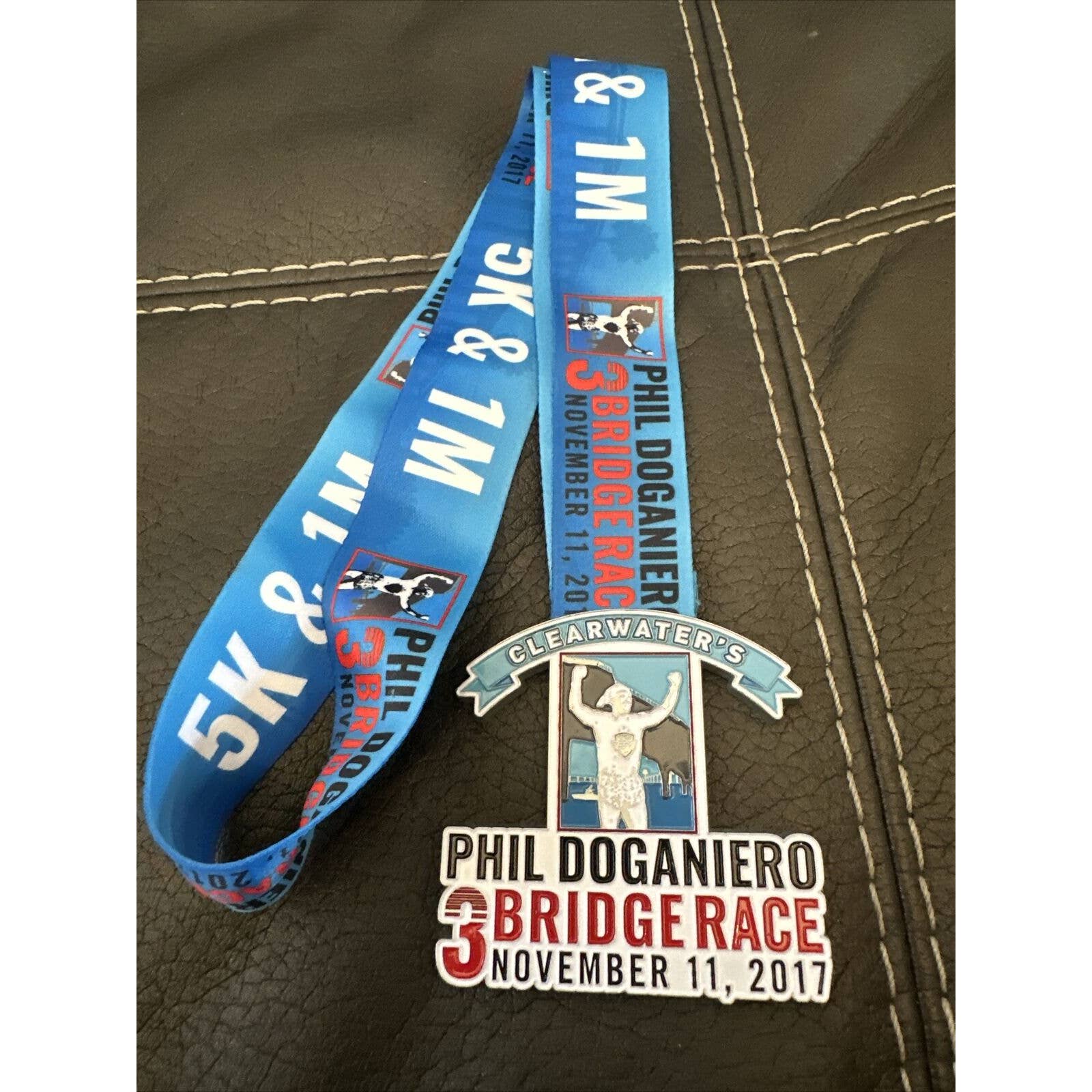 Clearwater FL Phil Doganiero 3 Bridge Race November 11 2017 Half Marathon Medal