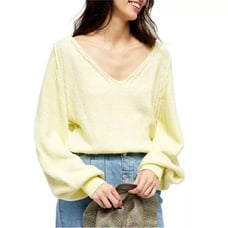 Free People RIPTIDE V NECK SWEATER MEDIUM NEW