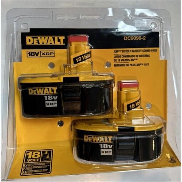 Dewalt OEM DC9096-2 18V XRP 2.4 Ah Battery 2 Pack Bundle-NOS XRP NiCd Battery Br