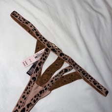 Strappy bandage cheetah thong open back Victorias Secret size XS