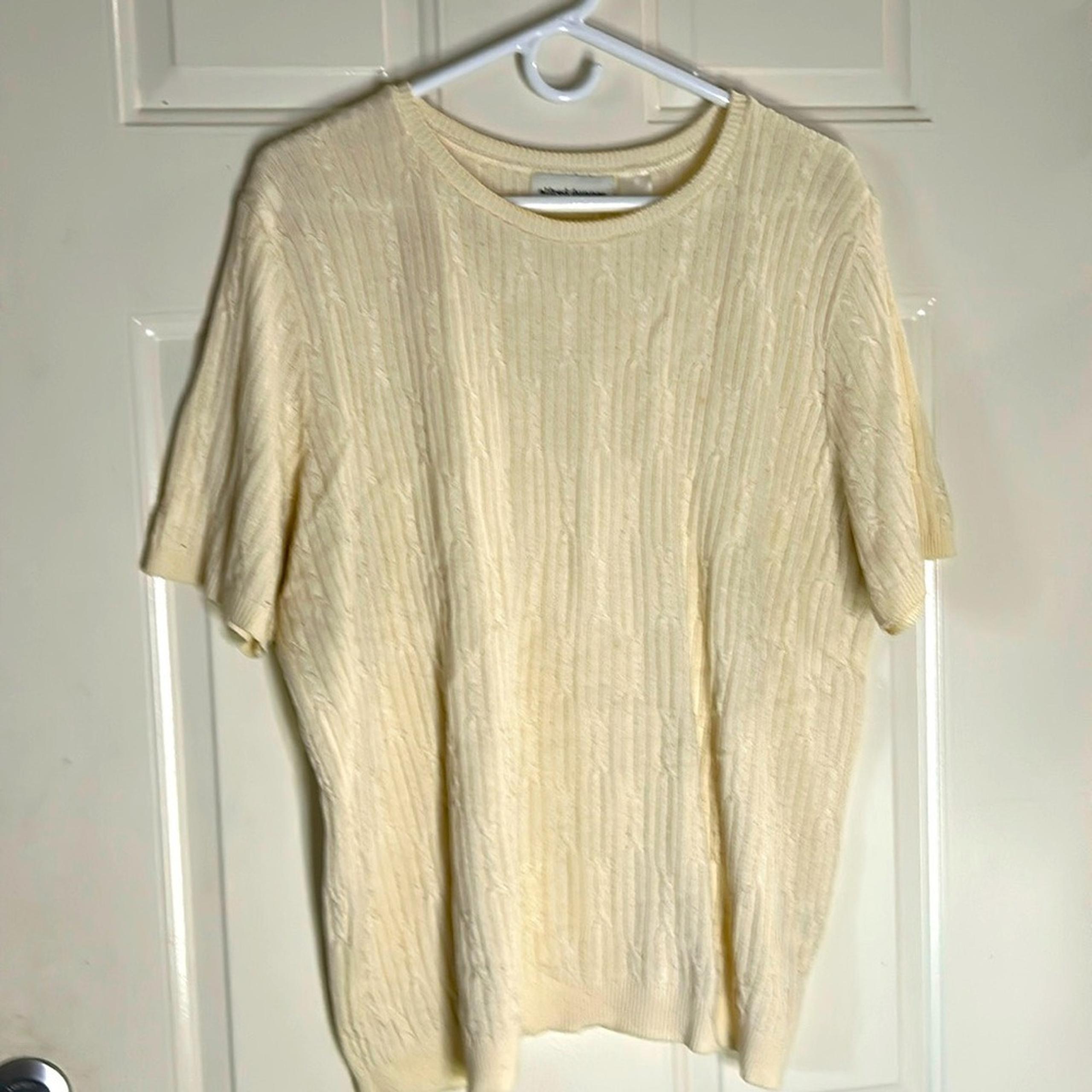 Alfred Dunner Cream Cable Knit Sweater Women's Sz XL.