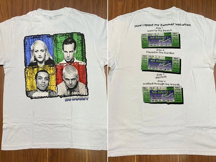 1997 No Doubt Tragic Kingdom Tour T-Shirt How I Spent My Summer Vacation Tour 19