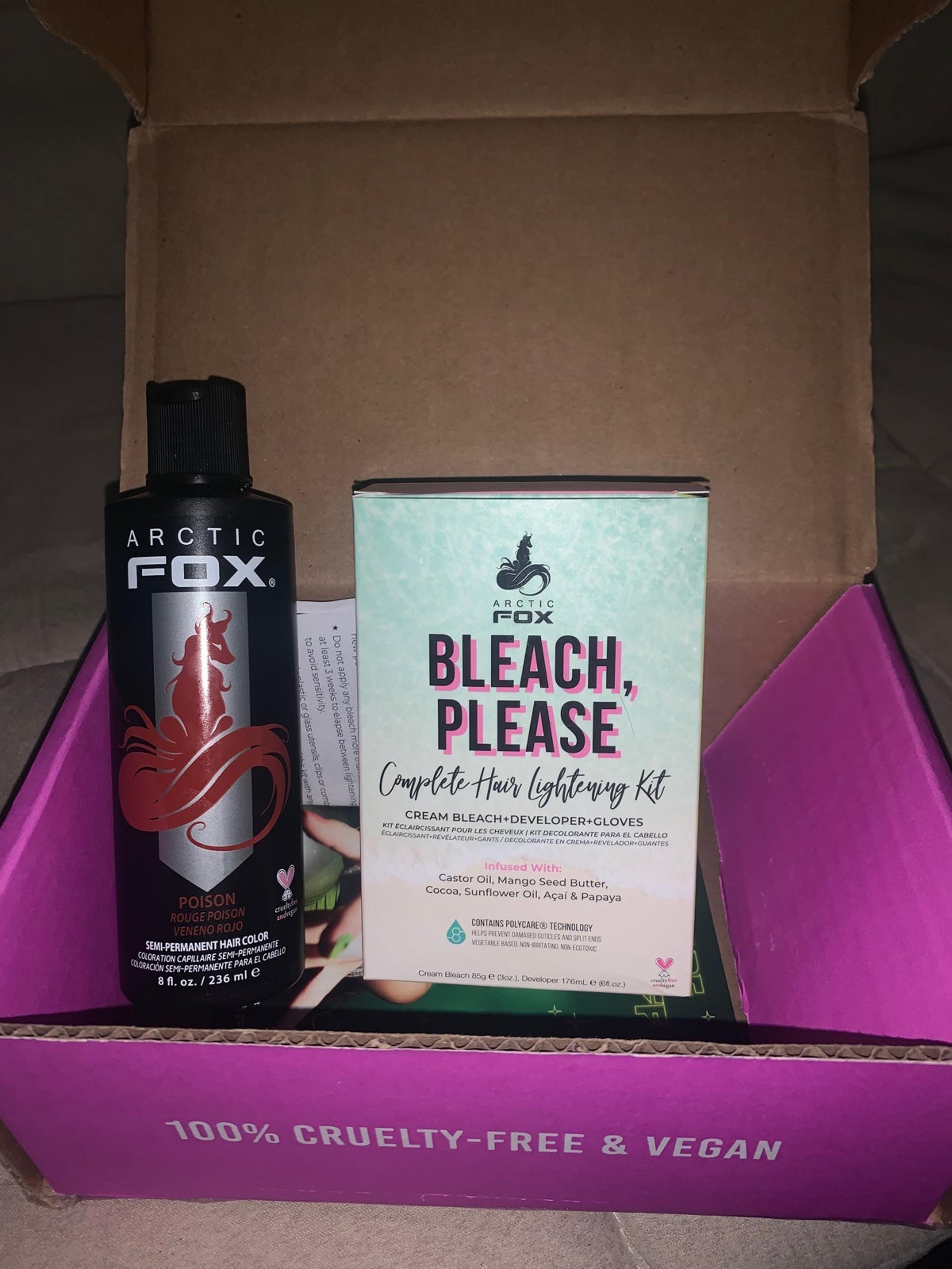 Arctic Fox Red Hair Dye and Cream Bleach