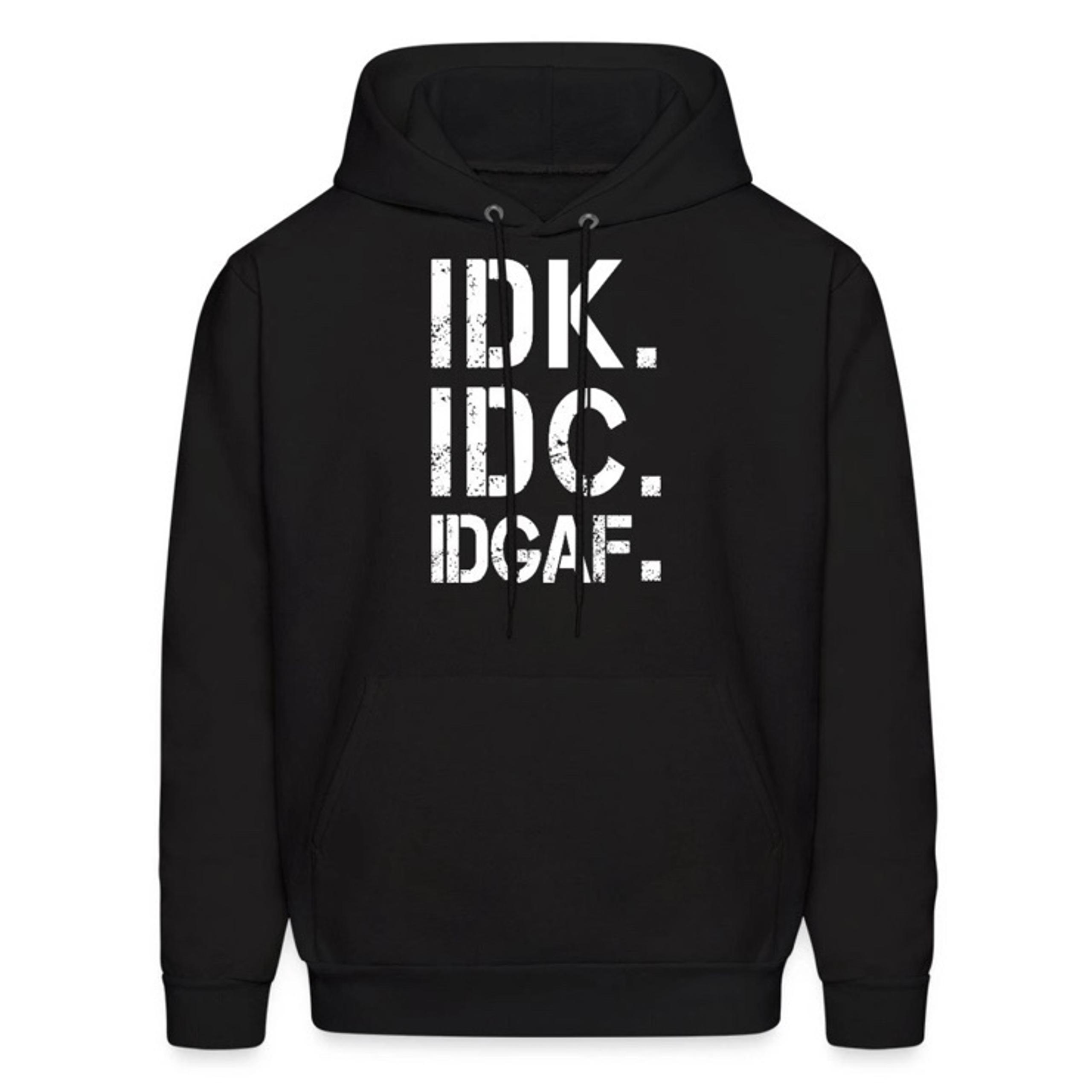 Flamingo IDK, IDC, IDGAF Unisex Fleece Hoodie Size L