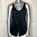 Martin + Osa Black 100% Silk Sleeveless Button Front Ruffled Scoop Neck Blouse 6