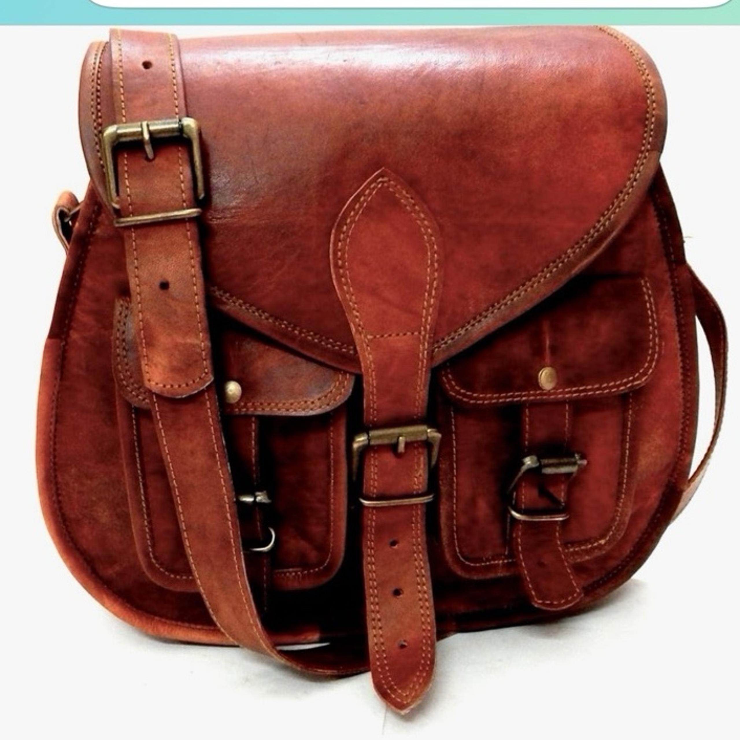 Genuine Leather Firu Handmade Crossbody bag, extremely clean, all buckles work.