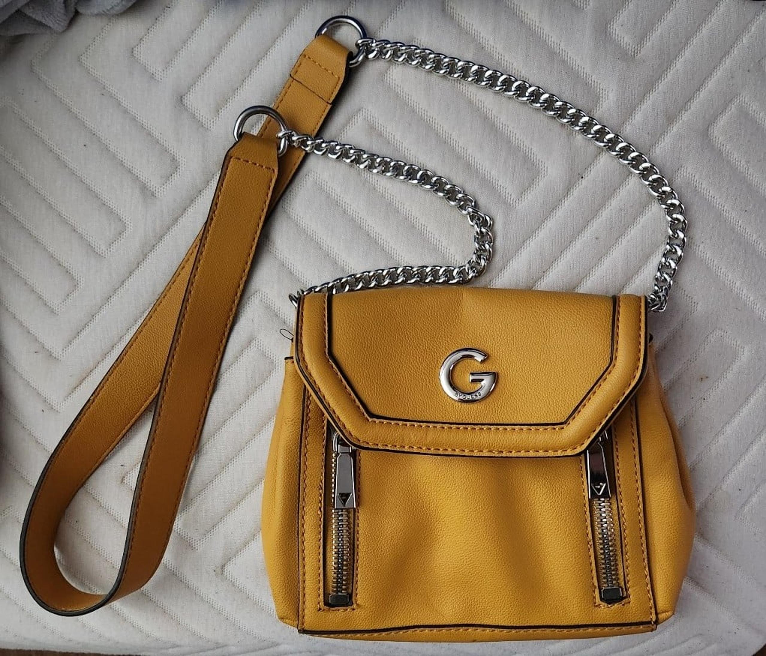G By Guess Yellow Crossbody Chain Purse