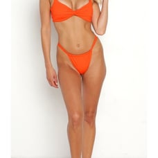 L*Space Gina Bitsy Bikini Bottom in Poppy Orange Size Medium NWT