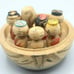 Antique Japanese Wood Boat with 7 Miniature Nodders Boy Handpainted Rare Dolls
