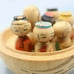 Antique Japanese Wood Boat with 7 Miniature Nodders Boy Handpainted Rare Dolls