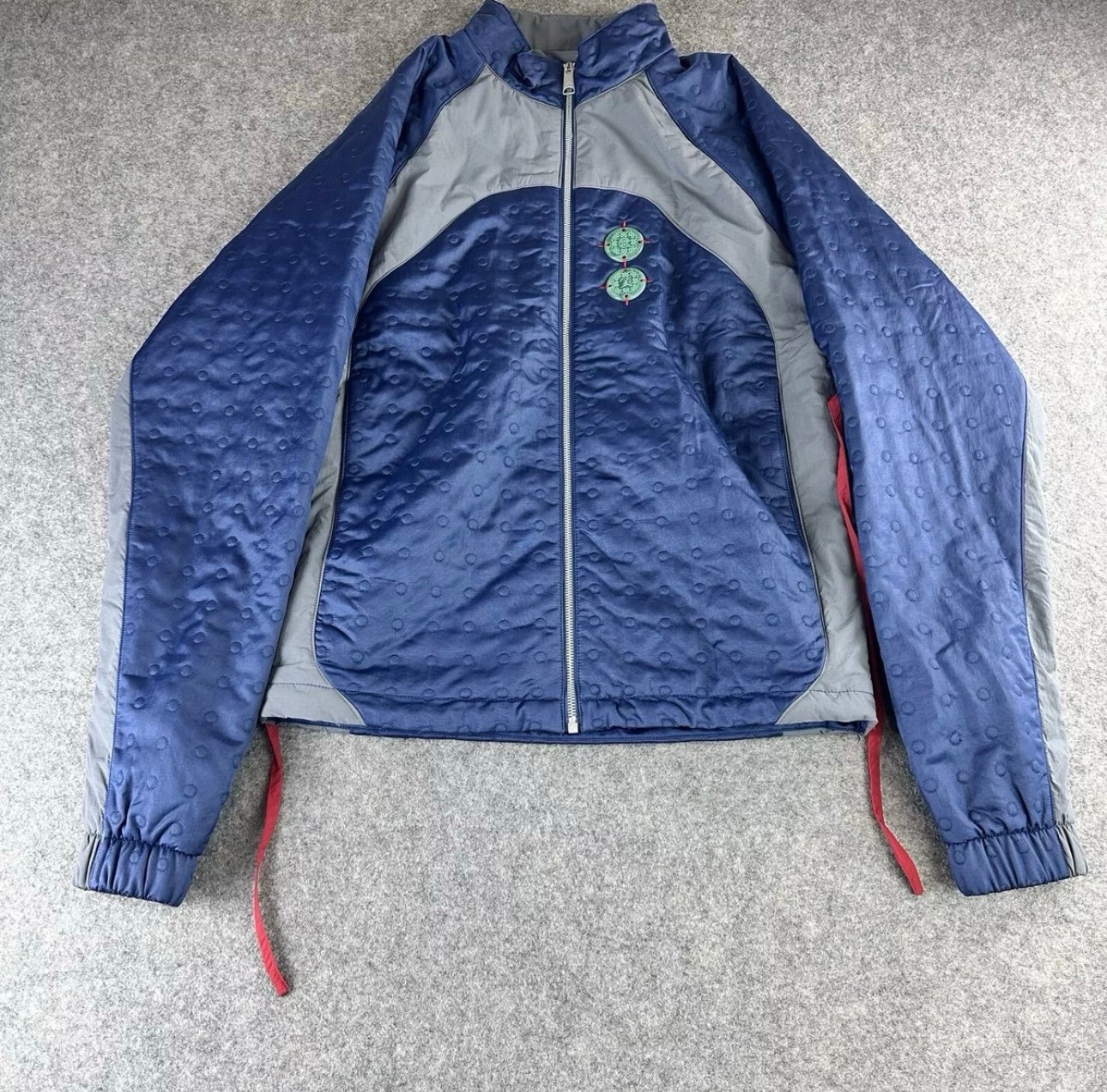 Nike Jordan x CLOT Mens Full Zip Woven Jacket Blue Gray DJ9742-414 Size Small