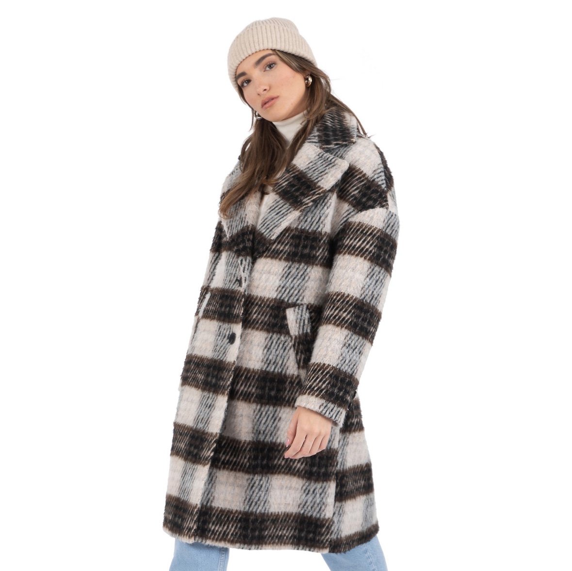 New Women’s Nine West notch collar single breasted faux-wool coat size XXL