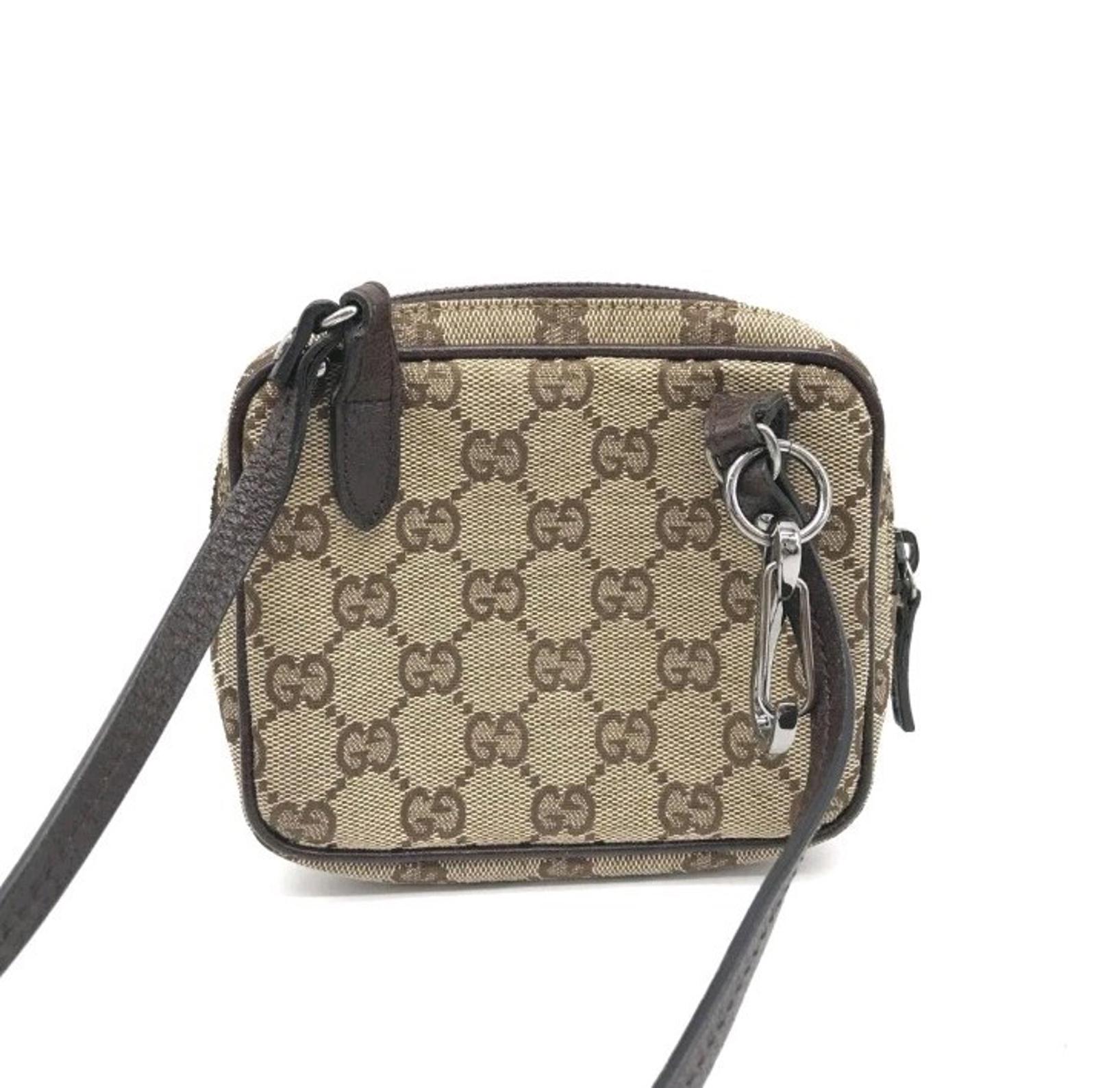 GUCCI Micro GG Supreme Shoulder Bag PVC Beige