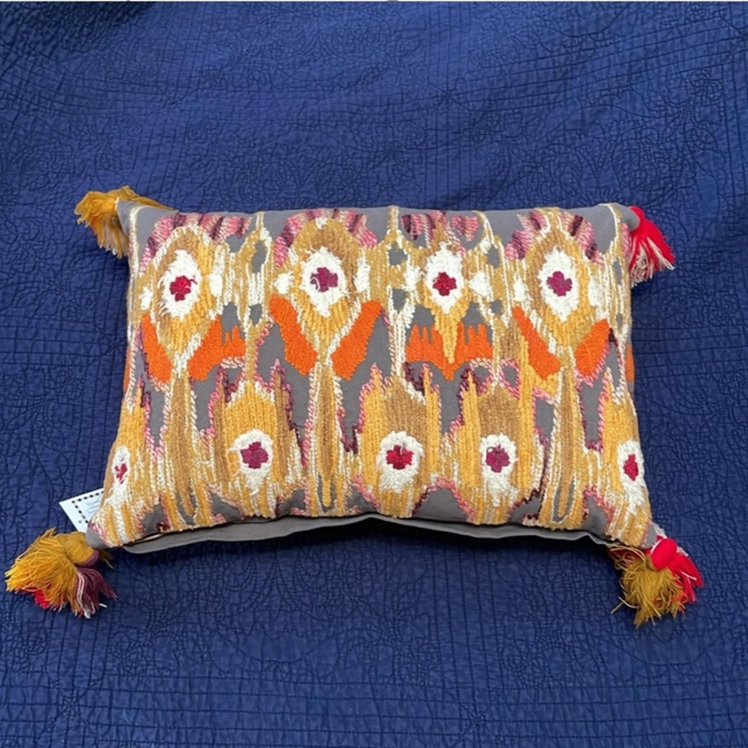 Mackenzie-Childs Cobblestone Peacock Eye Lumbar Pillow