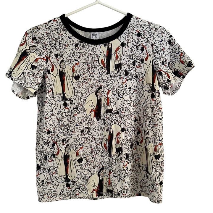 Wild Rich Kids T-Shirt Youth Size 12 Disney 101 Dalmations cruella short sleeve