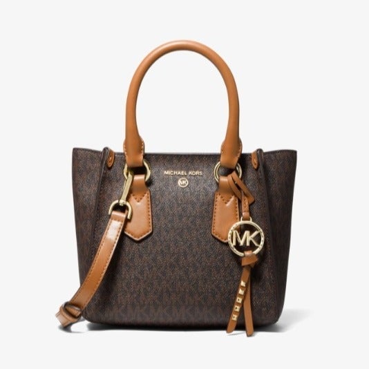 Michael Kors Kris Small Logo Satchel Crossbody Brown/Acorn