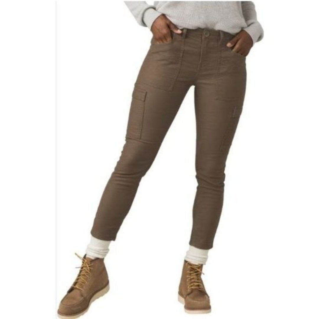 Prana Nikit Slate Olive Green Cargo Skinny Hiking Pants 12