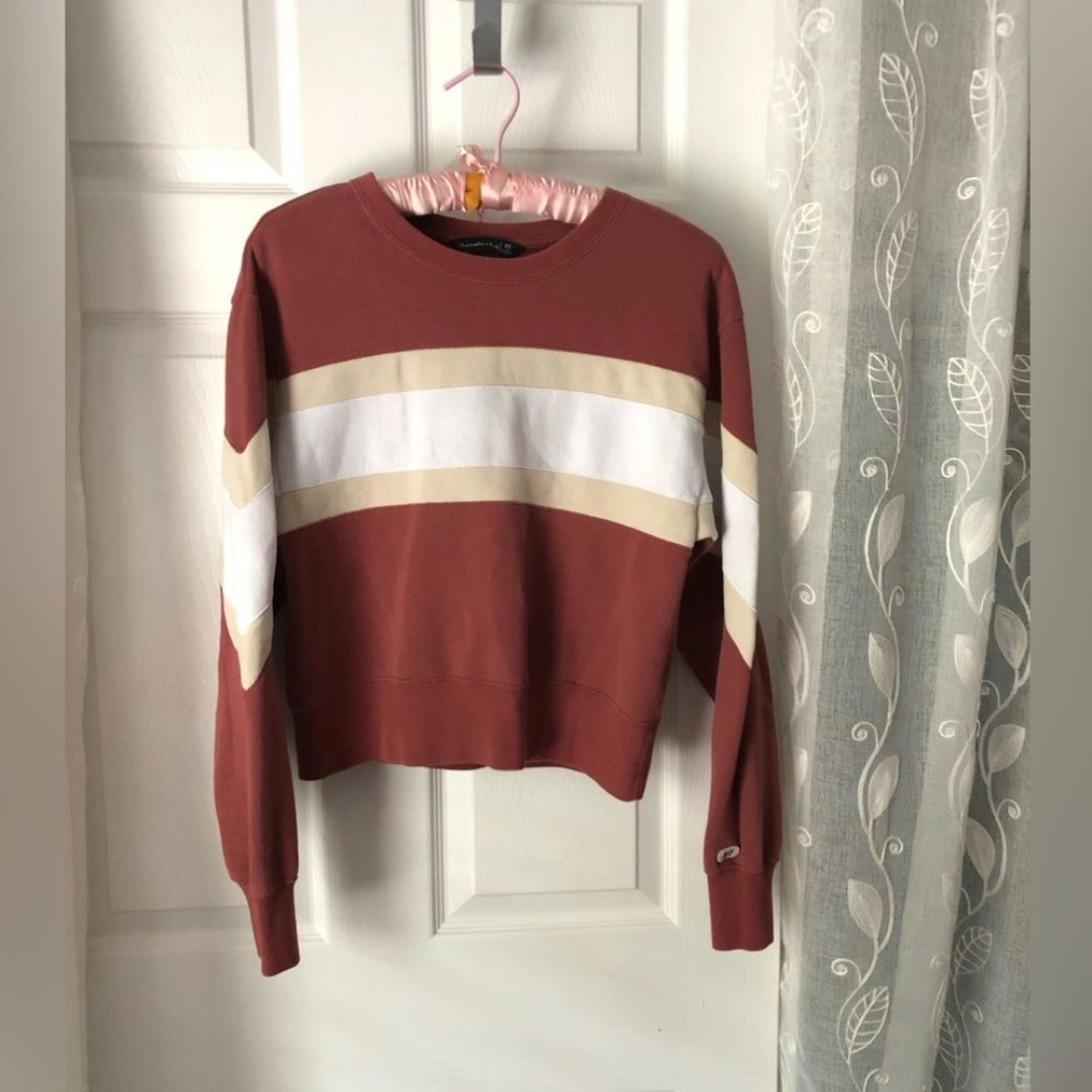Abercrombie & Fitch size XS Striped Cropped Sweatshirt Colorblock top cotton