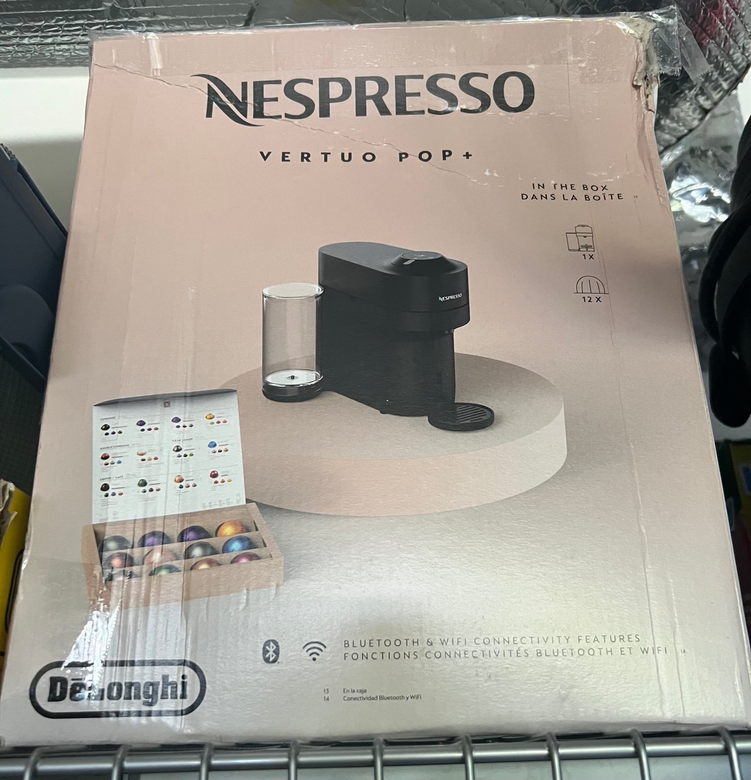 Nespresso Vertuo Pop+ Coffee and Espresso Machine by De'Longhi, Liquorice Black