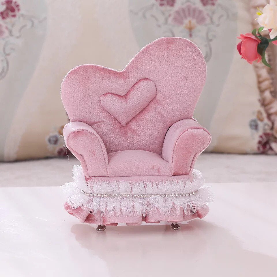 Jewelry box storage chair cute velvet organizer