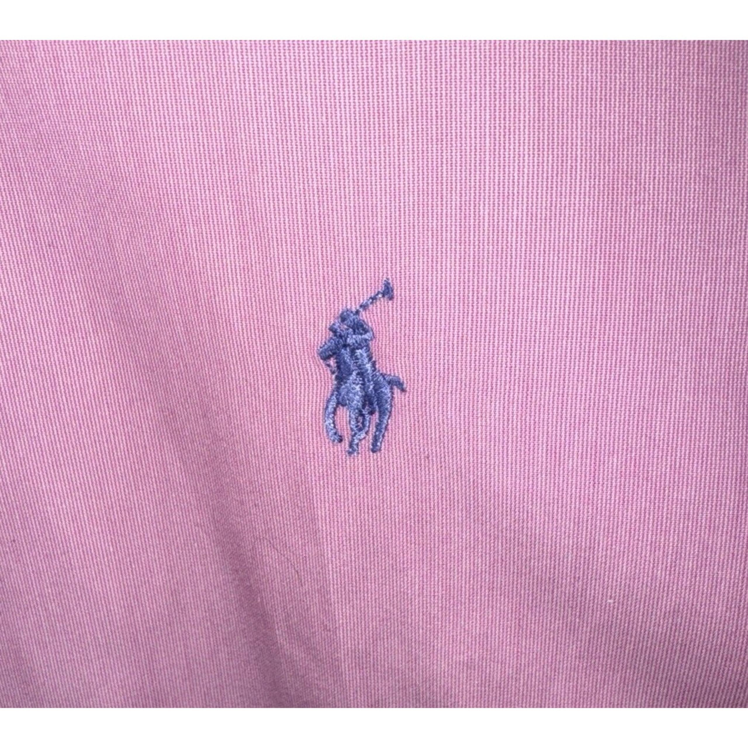 Ralph Lauren Men's 17 34/35 Dress Shirt Button Pink Pony Logo