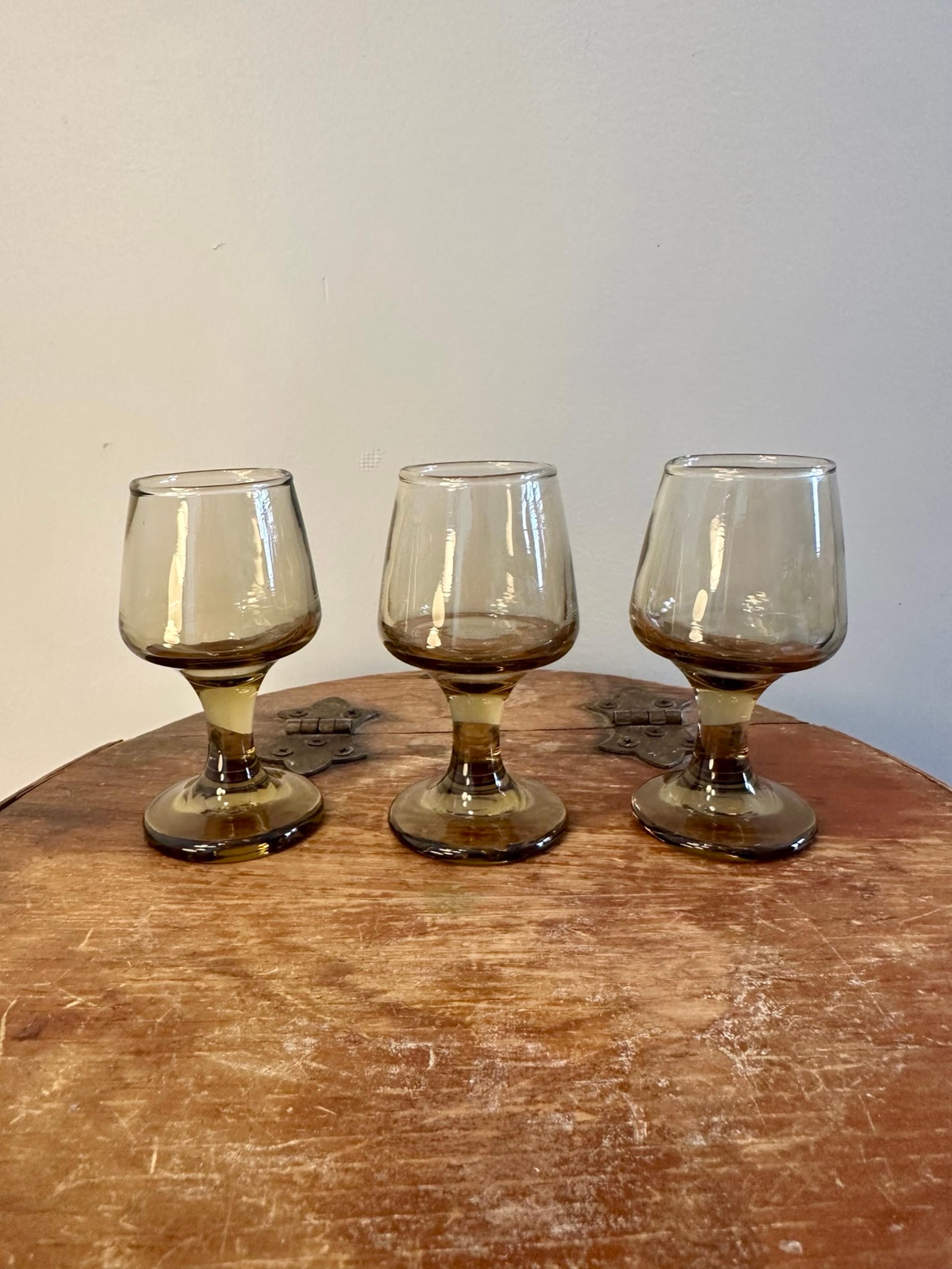 Set of 3 Vintage MCM Cordial Apertif Shot Glasses