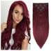 Burgundy Double Weft Clip in Human Hair Extensions Thick 20 Inch 8A Grade Soft