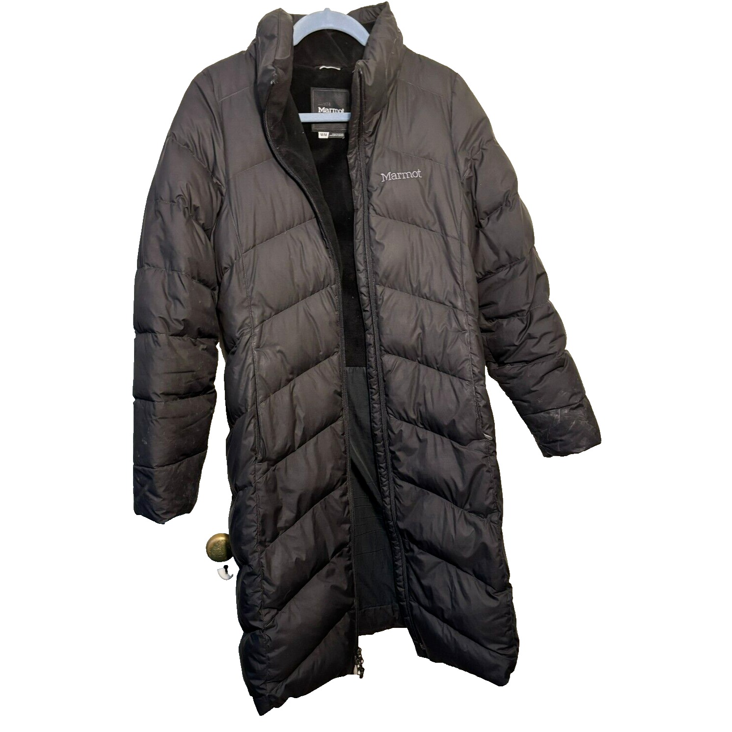 Marmot 700 Fill Down Long Puffer Coat Black Women's Medium EXC Jacket