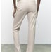 ZARA Faux Leather Super High Rise Slim Flare Pants Slit size 2 34 Long Beige