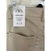 ZARA Faux Leather Super High Rise Slim Flare Pants Slit size 2 34 Long Beige