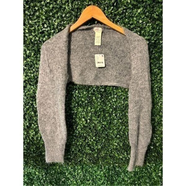 Free People Prima Donna Knit Bolero, One Size, Gray NWT
