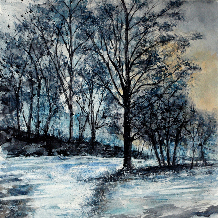 Original Watercolor Painting Landscape Signed Yanni Self-representing