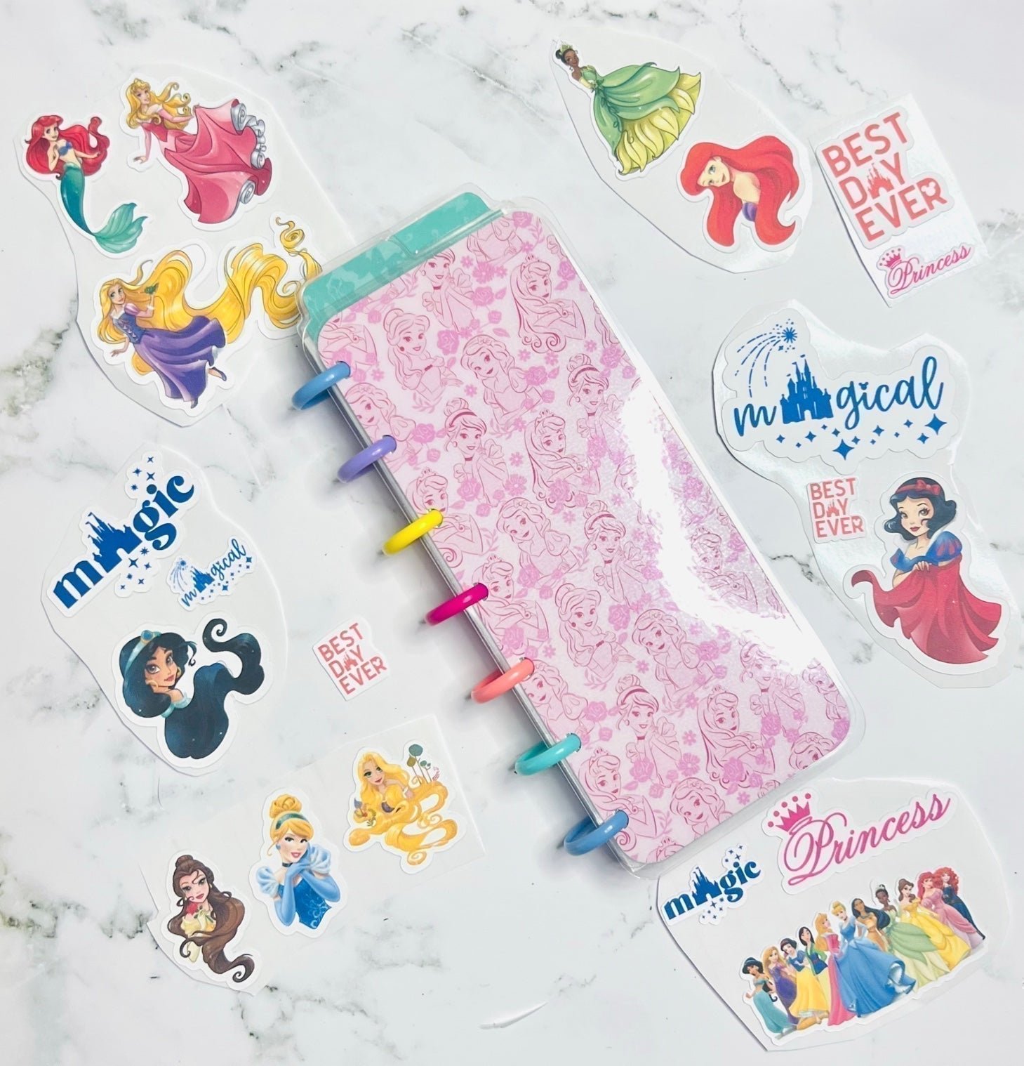 Disney Princess skinny mini happy planner size undated 12 months weekly layout