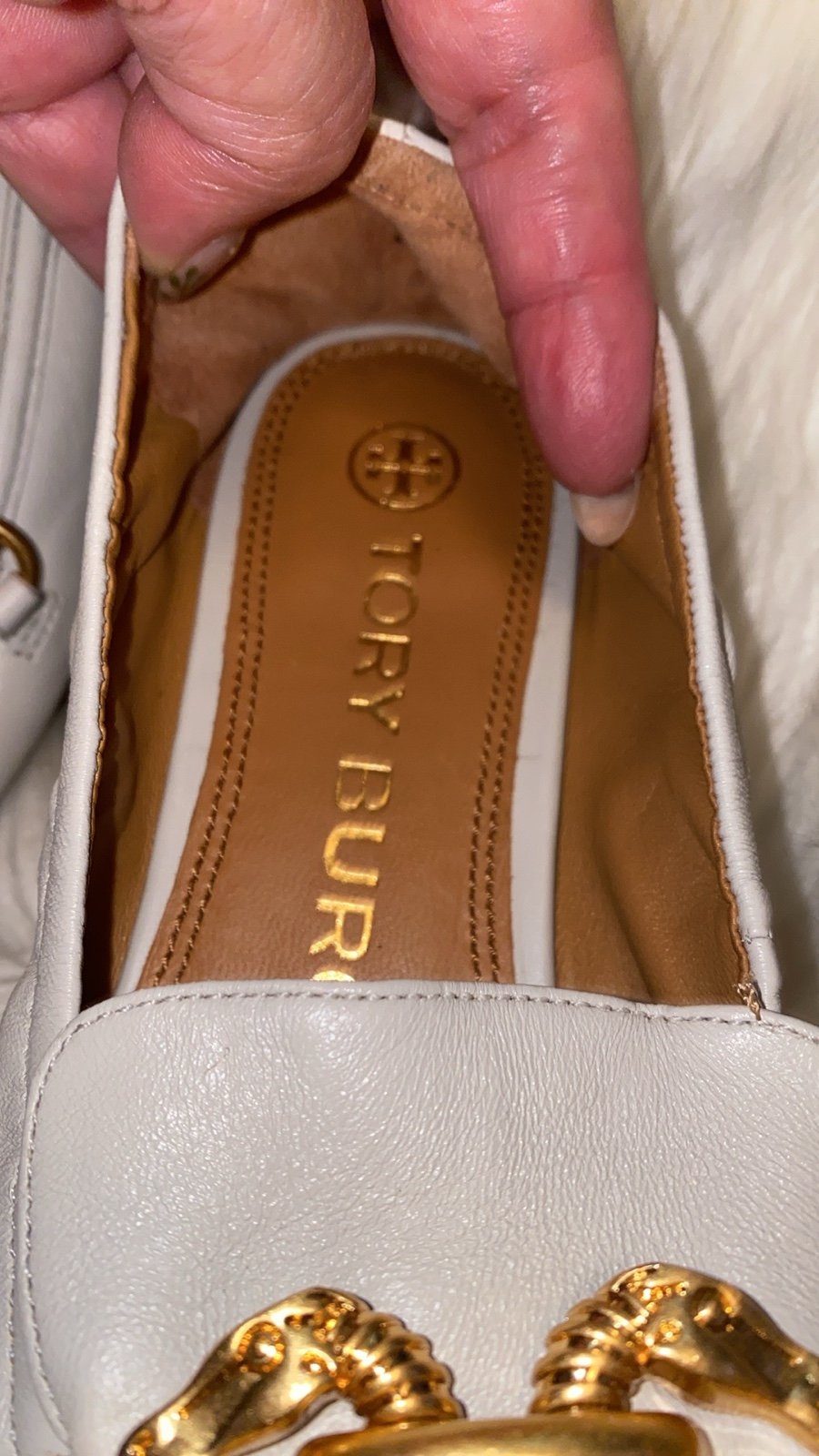 TORY BURCH ローファー　Jessa 本革　レザー　ゴールド　ホワイト Jessa Backless Loafer: Women's Designer Flats | Tory Burch
