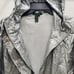 Lauren Ralph Lauren Women's Vintage Silver Nylon Hooded Rain Windbreaker Size L