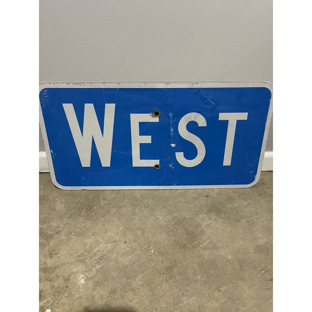 Authentic Retired DOT Road Sign 12 x24 West