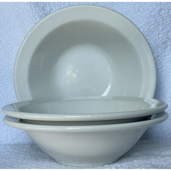 Homer Laughlin best china Soup Cereal Bowls Set Of 3 6 3/8” x 1 7/8” Ivory