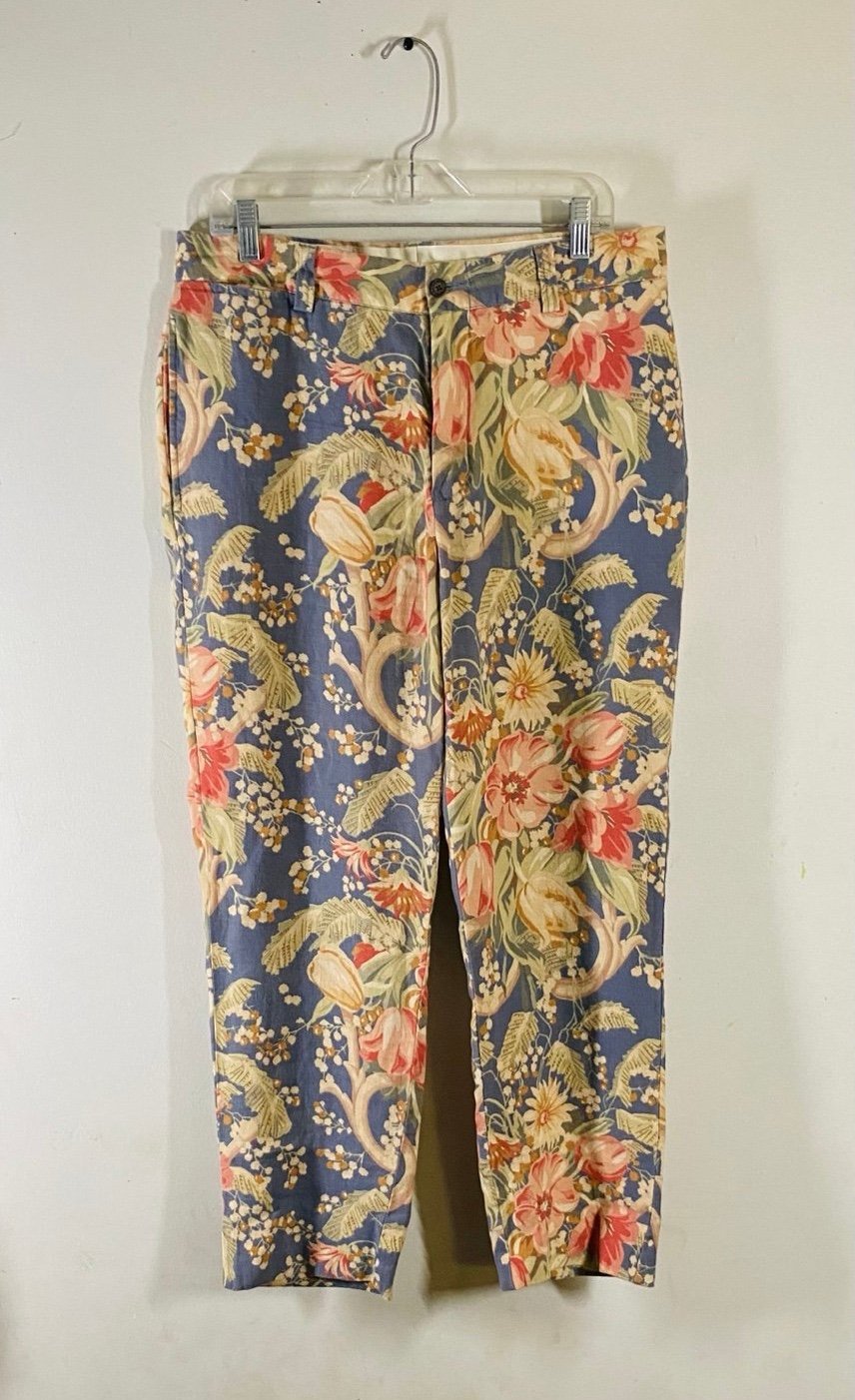 Vintage Polo Ralph Lauren men’s floral linen pants