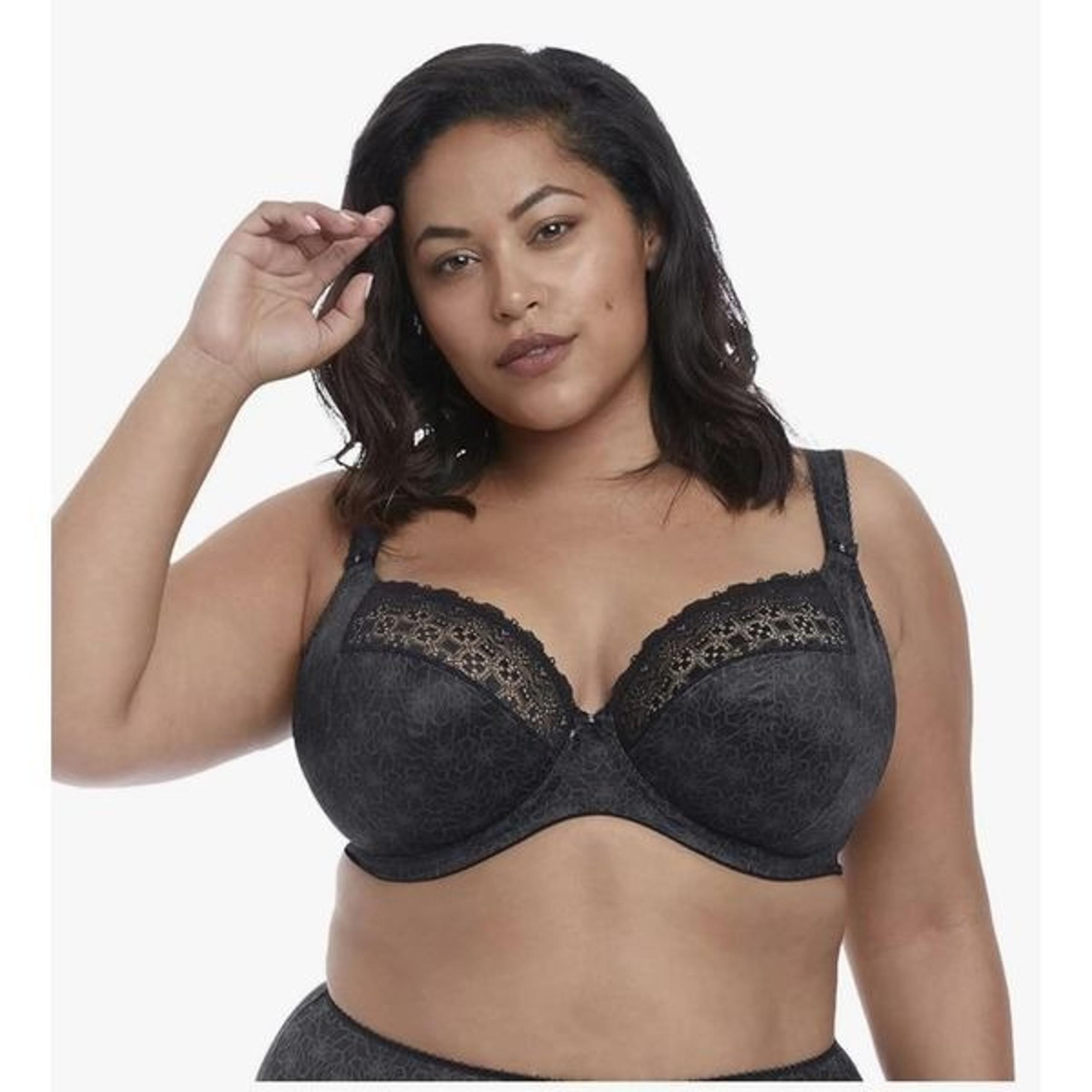 Elomi bra NWT size 34N black KIM underwire stretch lace plunge bra