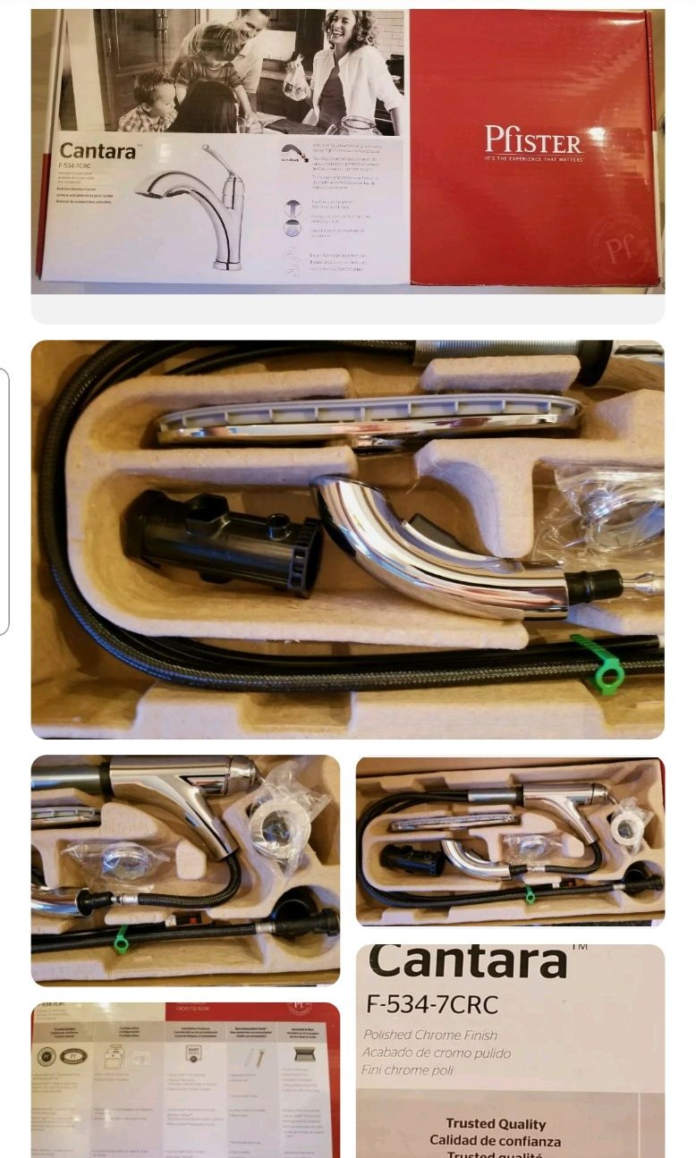 NEW Pfister Cantara F-534-7CRC Pull-Out Sprayer Kitchen Faucet Polished Chrome