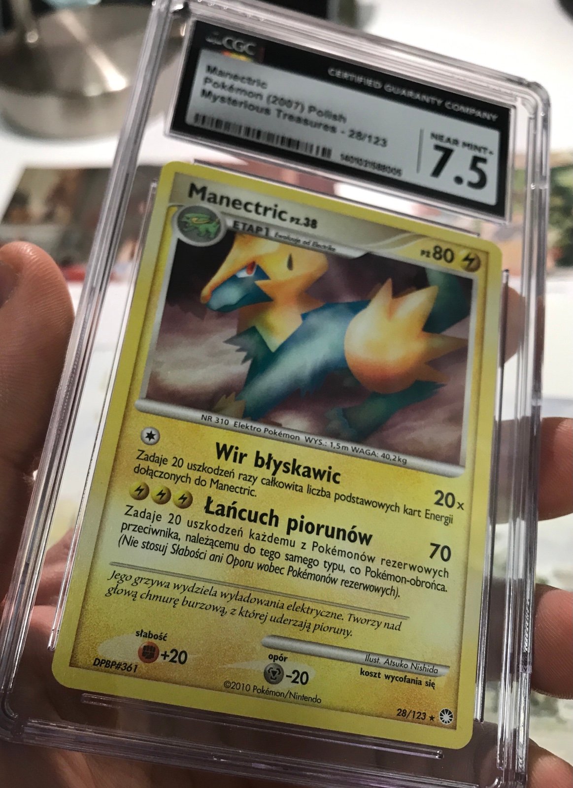 CGC 7.5 rare Manectric in POLISH!! Pokémon card from ‘Mysterious Treasures'!!