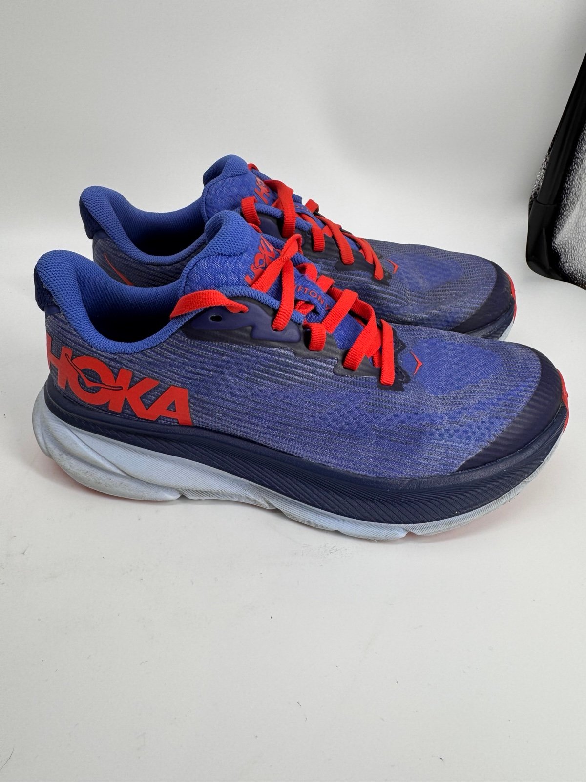 Hoka Clifton 9 Kids Blue Red Sneakers 4.5