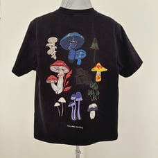 Filling Pieces Black T-Shirt Men's Size M Multicolor Mushrooms Organic Cotton