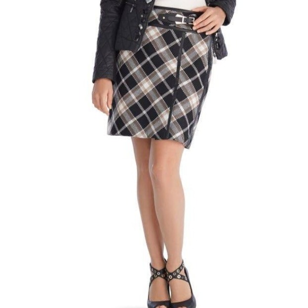 White House Black Market Plaid Faux Wrap
