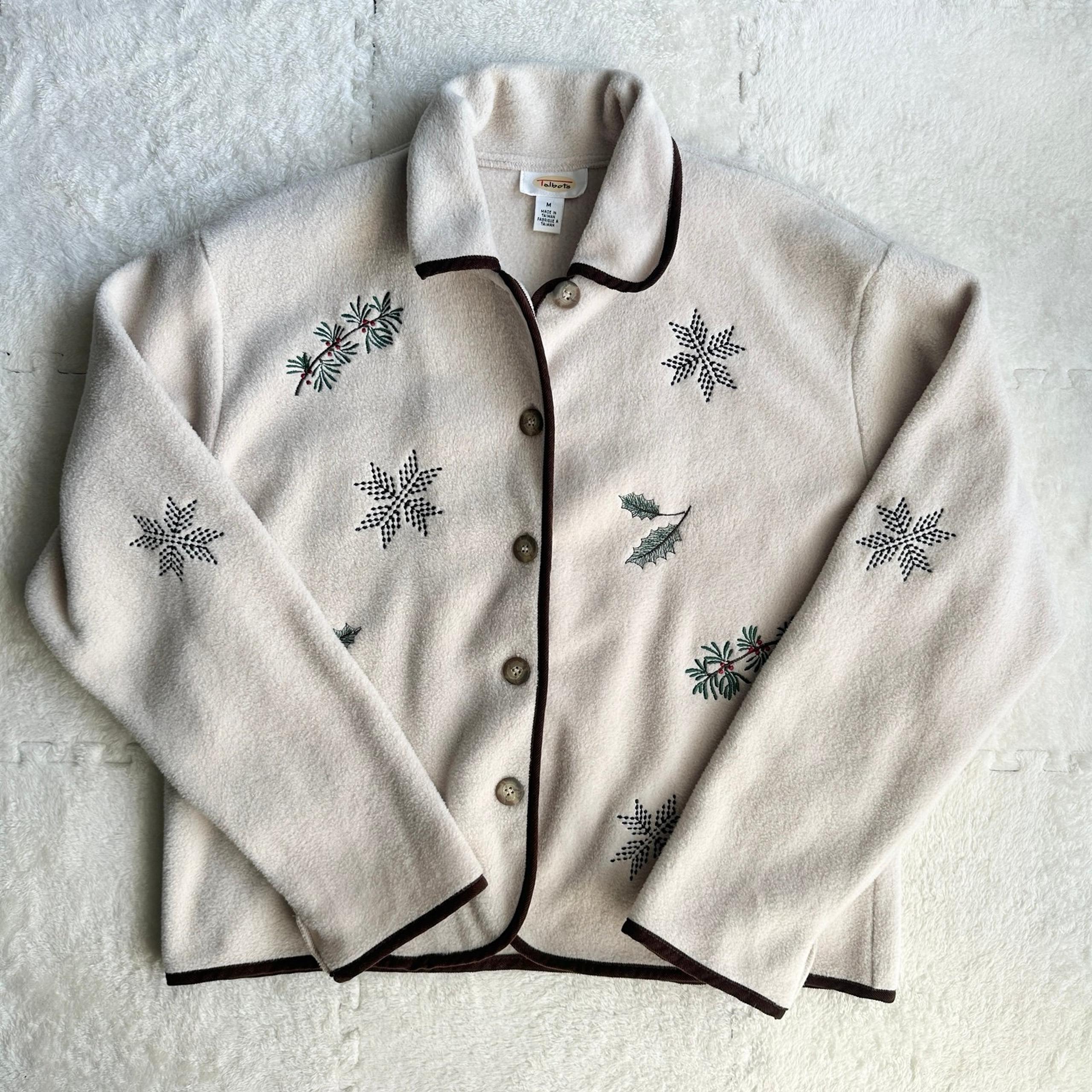 Talbots beige winter collar button up jacket, size medium