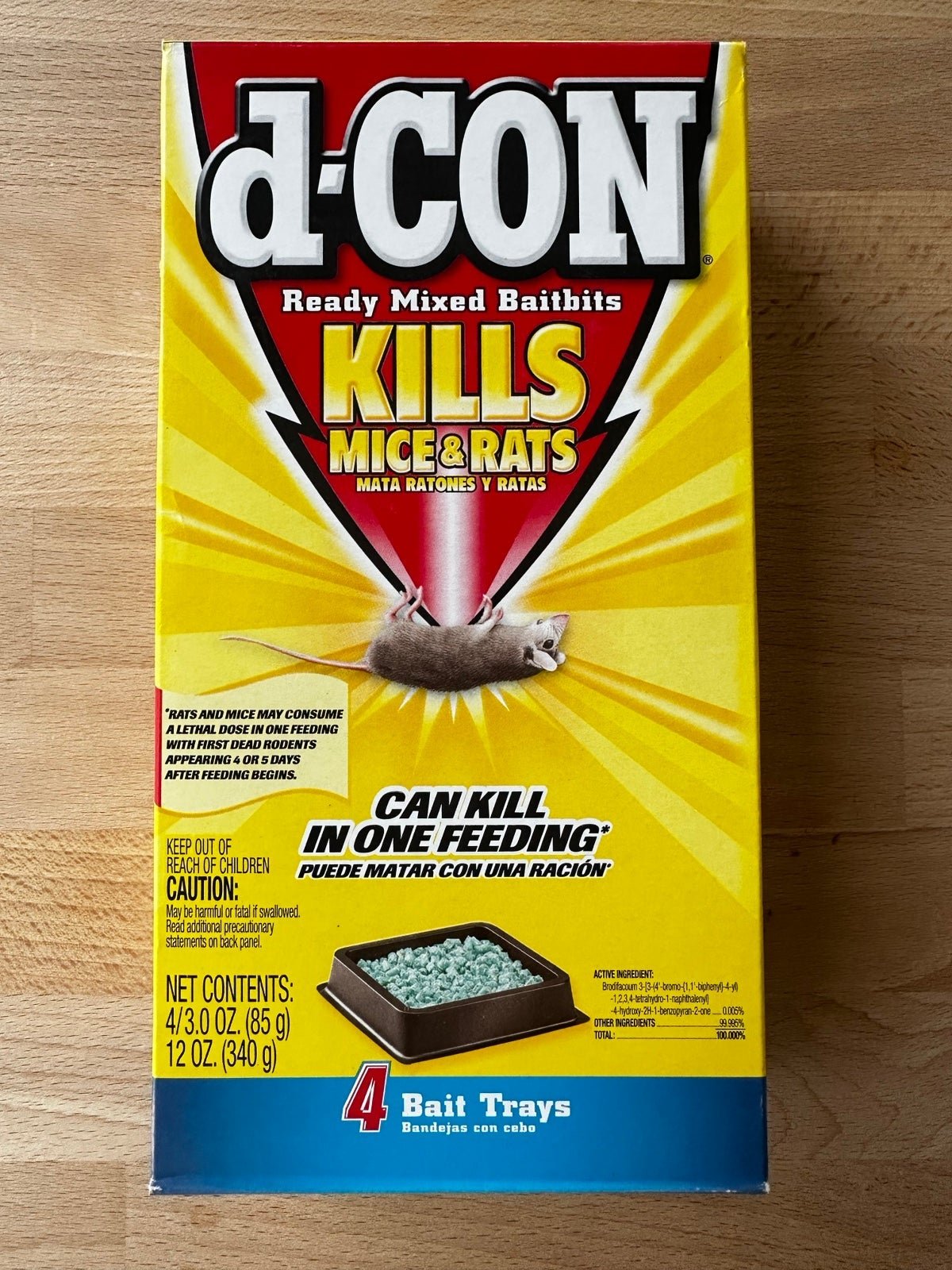 d-CON Ready Mixed Baitbits Mice Rats NEW Sealed Box 4 x 3 oz Trays 12 oz USA